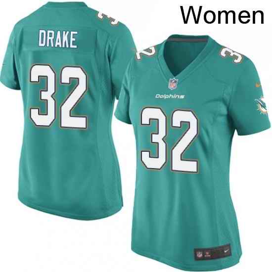 Womens Nike Miami Dolphins 32 Kenyan Drake Game Aqua Green Team Color NFL Jersey